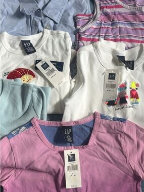 GAP Girls White Pullover & Pink-Lilac Striped Tank Bundle